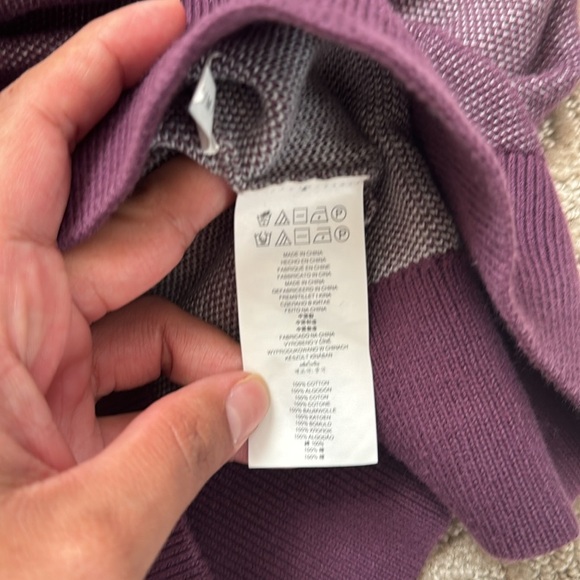 Michael Kors Mens Cotton Long Sleeve V Neck Plum Purple Sweater medium - Picture 6 of 8